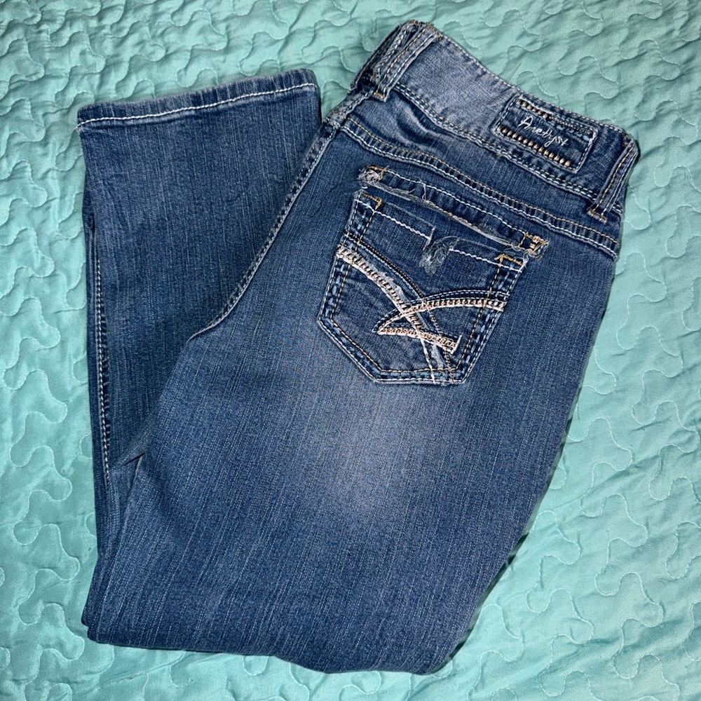 Dark Blue Women's Amerhyst Jeans with Embroidered Back Size 13